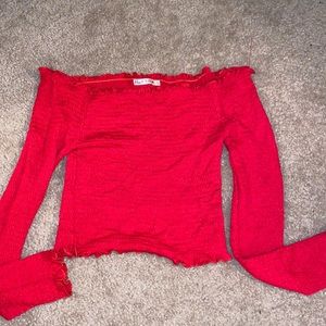 Red off the shoulder top